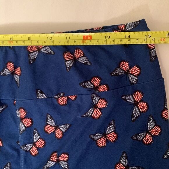 LuLaRoe Blue/ Red Leggings Cropped Size T/ C (tall & curvy) - Picture 3 of 6